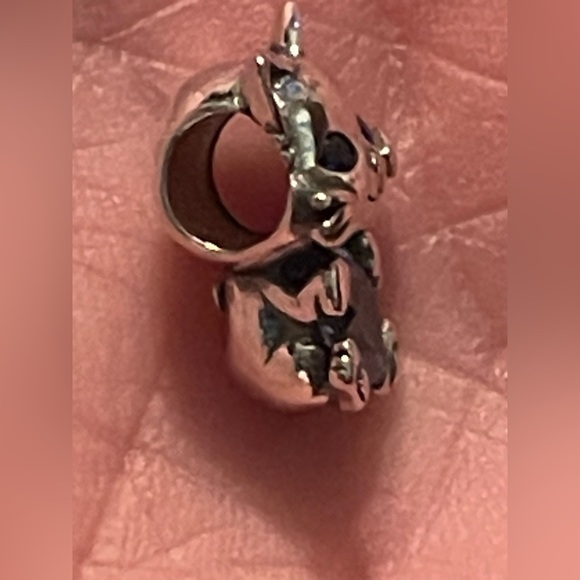 Pandora 925 Sterling Silver Dog with a Bone Charm and Pink Heart - Picture 9 of 12